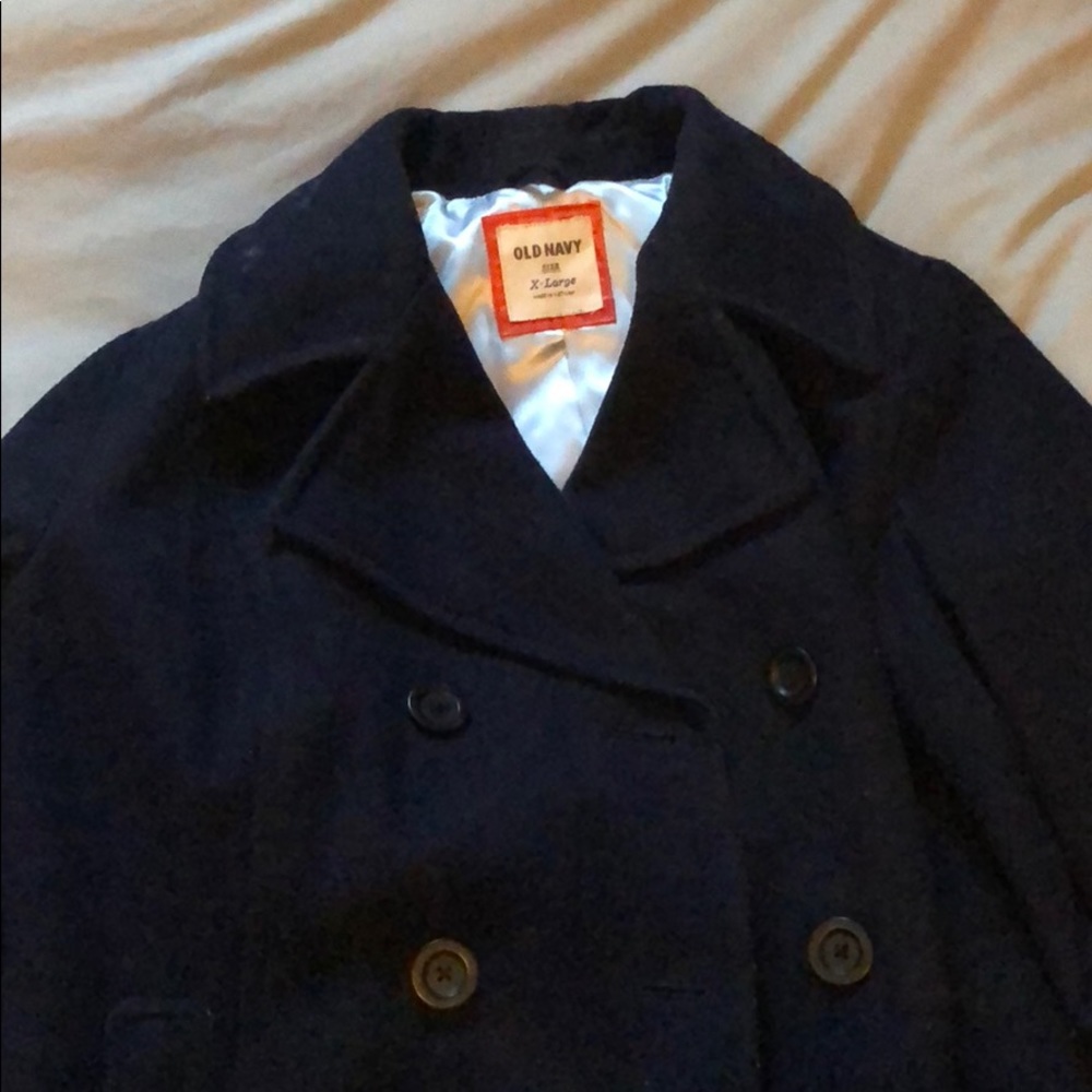 Navy blue peacoat
